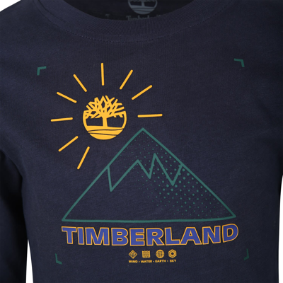 Shop Timberland Blue T-shirt For Boy With Logo