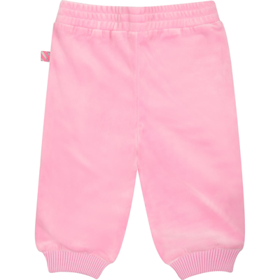 Shop Billieblush Pink Trousers For Baby Girl With Hearts