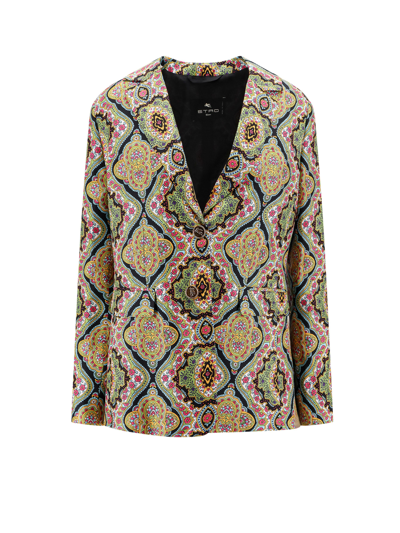 Shop Etro Blazer In Multicolor