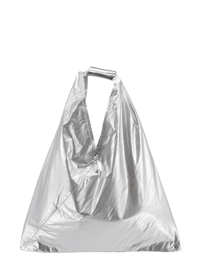 Shop Mm6 Maison Margiela Japanese Bag Shoulder Bag In Silver