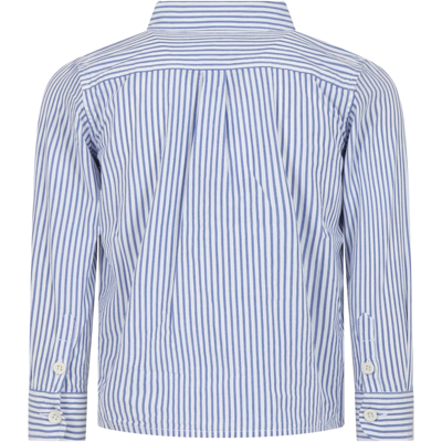 Shop Petit Bateau Light Blue Shirt For Boy With Logo