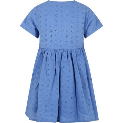 Shop Petit Bateau Light Blue Dress For Girl