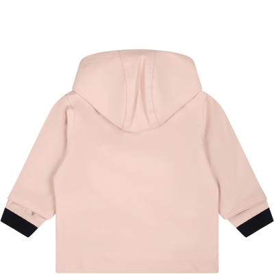 Shop Petit Bateau Pink Raincoat For Baby Girl