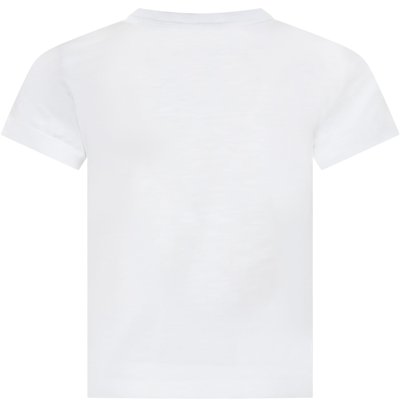 Shop Petit Bateau White T-shirt For Kids