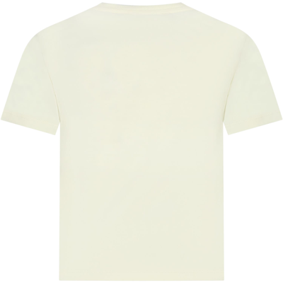 Shop Bonpoint Ivory T-shirt For Girl With Logo