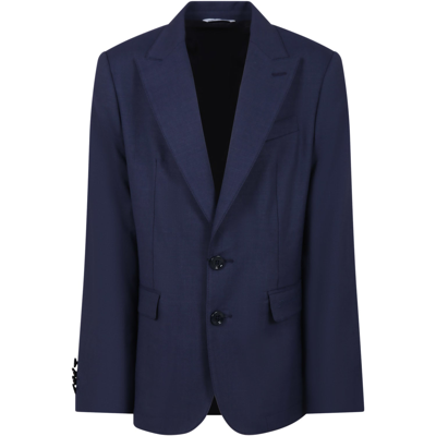 Shop Dolce & Gabbana Blue Jacket For Boy With Logo