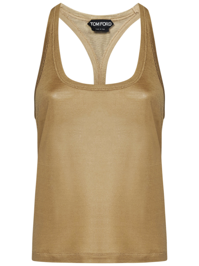 Shop Tom Ford Tank Top In Gold