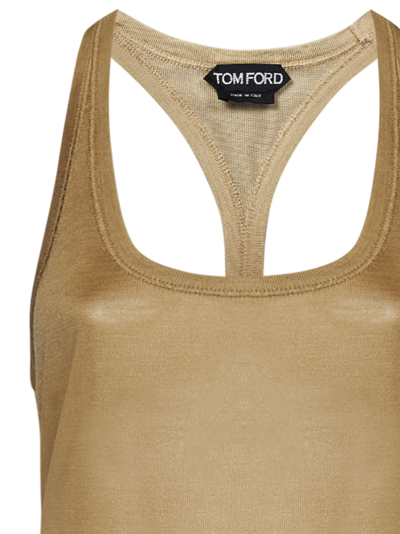 Shop Tom Ford Tank Top In Gold