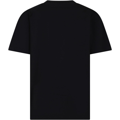 Shop Amiri Black T-shirt For Kids With Logo