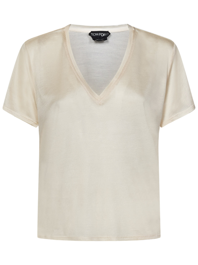 Shop Tom Ford T-shirt In Cream