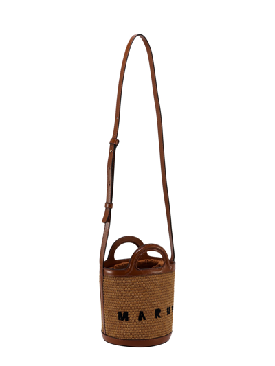 Shop Marni Tropicalia Bucket Bag In Brown