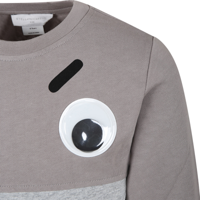 Shop Stella Mccartney Gray Sweatshirt For Boy With Shark In Grey