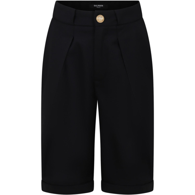 Shop Balmain Black Shorts For Boy