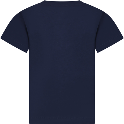 Shop Balmain Blue T-shirt For Kids With Logo
