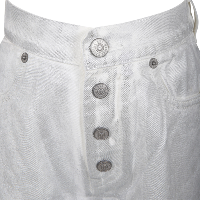 Shop Mm6 Maison Margiela Silver Jeans For Girl With Logo