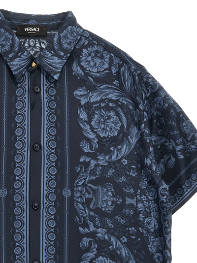 Shop Versace Barocco Shirt In Blue