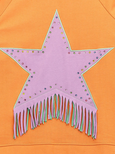 Shop Stella Mccartney Fringed Star Sweatshirt In Multicolor