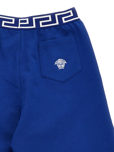 Shop Versace Medusa Bermuda Shorts In Blue