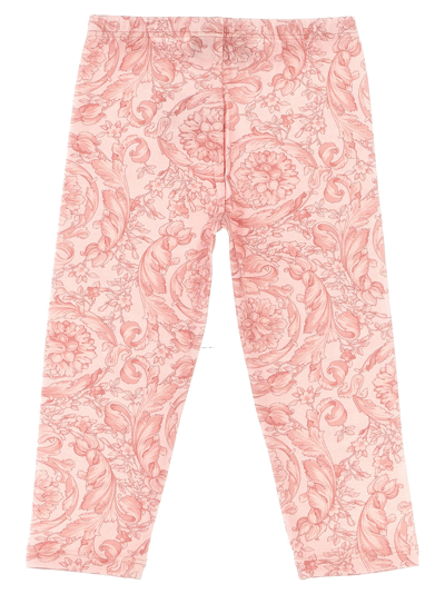 Shop Versace Barocco Leggings In Pink