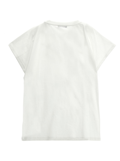 Shop Balmain Rhinestone Logo T-shirt In White