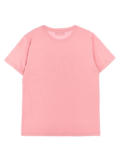 Shop Versace Rhinestone Logo T-shirt In Pink