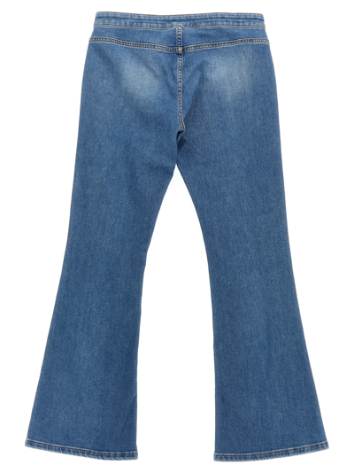 Versace Star-print Flared Denim Trousers In Blue