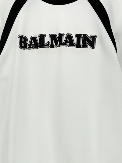 Shop Balmain Logo Print Tracksuit In White/black