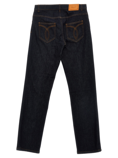 Shop Versace Denim Jeans In Blue