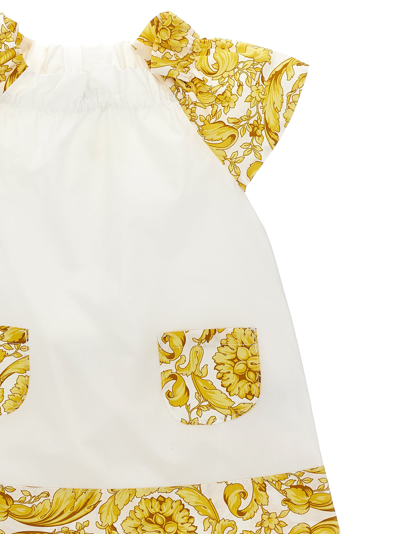 Shop Versace Barocco Dress + Culotte In Multicolor