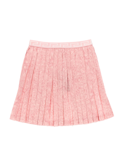 Shop Versace Barocco Skirt In Pink