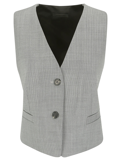 Shop Helmut Lang Tux Vest.str Wool Hr In Black/white Multi