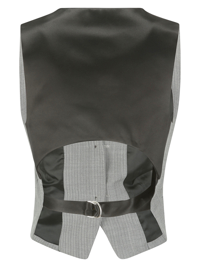 Shop Helmut Lang Tux Vest.str Wool Hr In Black/white Multi