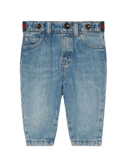 Shop Gucci Blue Cotton Jeans
