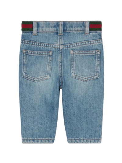 Shop Gucci Blue Cotton Jeans