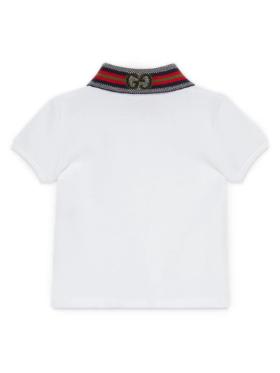 Shop Gucci White Cotton Polo Shirt In Bianco
