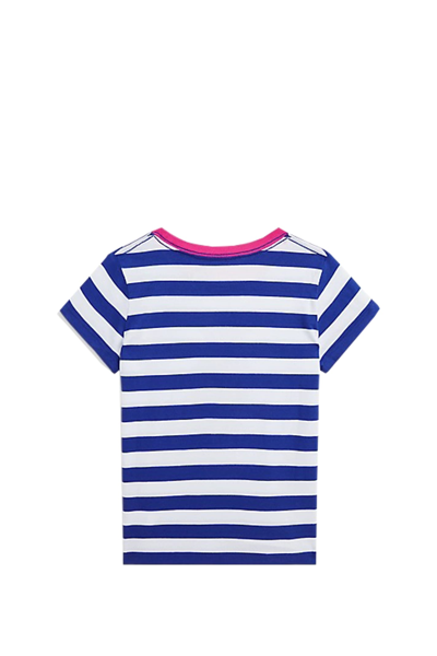 Shop Ralph Lauren Polo Bear T-shirt In Striped Cotton In Multicolor