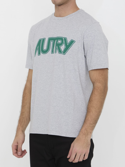 Shop Autry Logo T-shirt In Grey