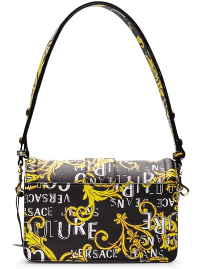 Shop Versace Jeans Couture Bags Range F - Couture 01, Sketch 1 Logo Couture Saffiano In Black/gold