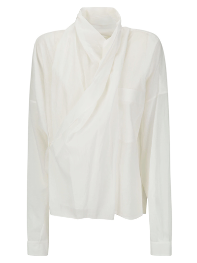Shop Quira Wrap B-up Shirt In Off-white