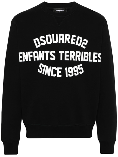 Shop Dsquared2 Crew-neck Top In Cotton Jersey In Nero