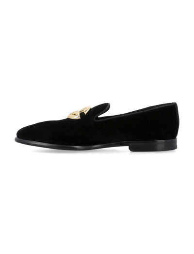 Shop Dolce & Gabbana Slippers With Dg Logo In Black