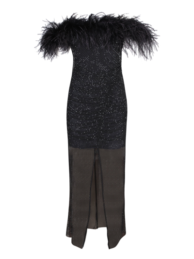 Shop Self-portrait Crystal Black Dress
