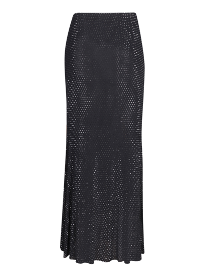 Shop Self-portrait Rhinestone Black Long Dress