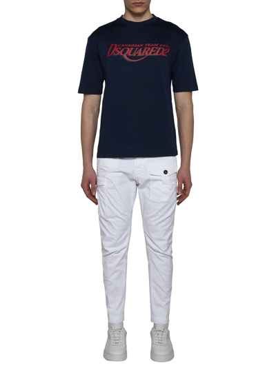 Shop Dsquared2 T-shirt In Blue Navy