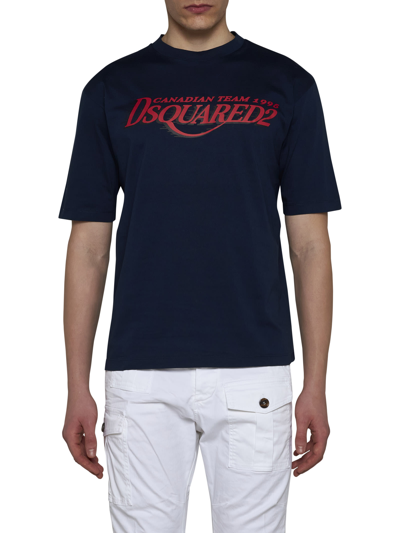 Shop Dsquared2 T-shirt In Blue Navy