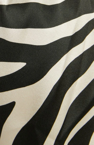 Shop Tom Ford Zebra Print Stretch Silk Satin Pajama Shorts In Ecru/ Black