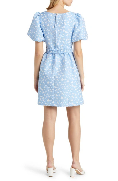 Shop Lilly Pulitzer Kasslyn Belted Heart Jacquard Fit & Flare Dress In Blue All Heart Jacquard