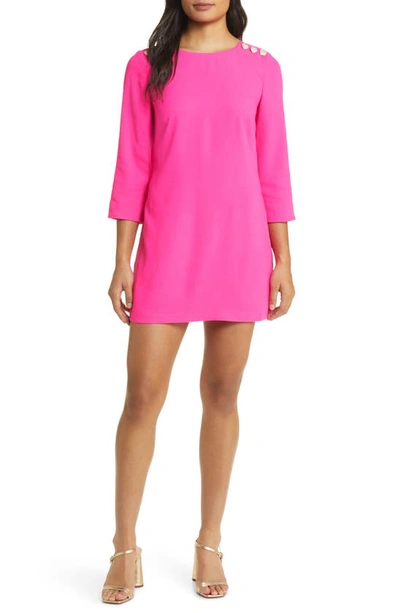 Shop Lilly Pulitzer Annwyn Button Romper In Pink Palms