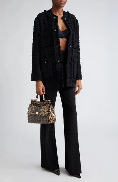 Dolce & Gabbana High-waisted Flared Trousers In N0000nero