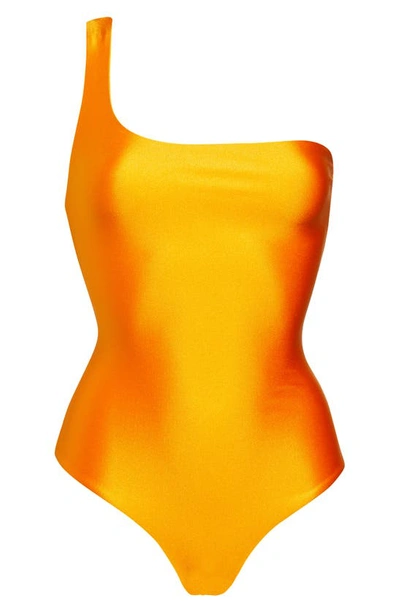 Jade Swim Apex One-shoulder One-piece Swimsuit In Sunset Sheen